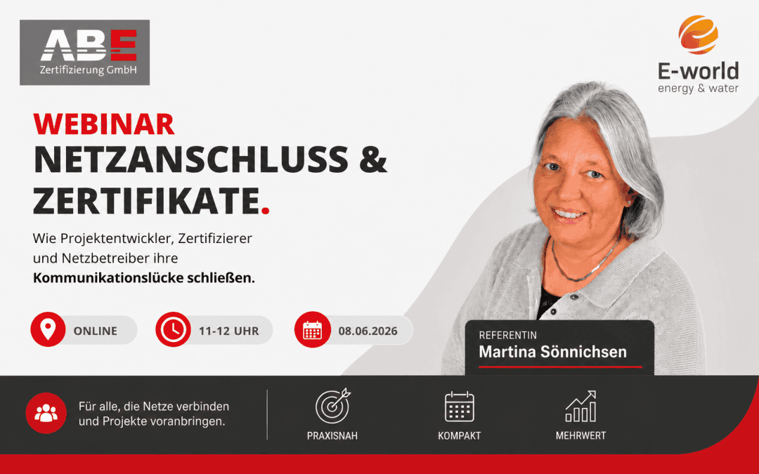 ABE Gruppe beim E-World Live-Webinar: Netzanschluss und Zertifikate