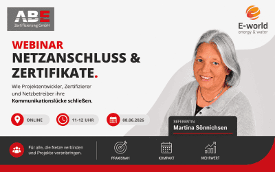 ABE Gruppe beim E-World Live-Webinar: Netzanschluss und Zertifikate